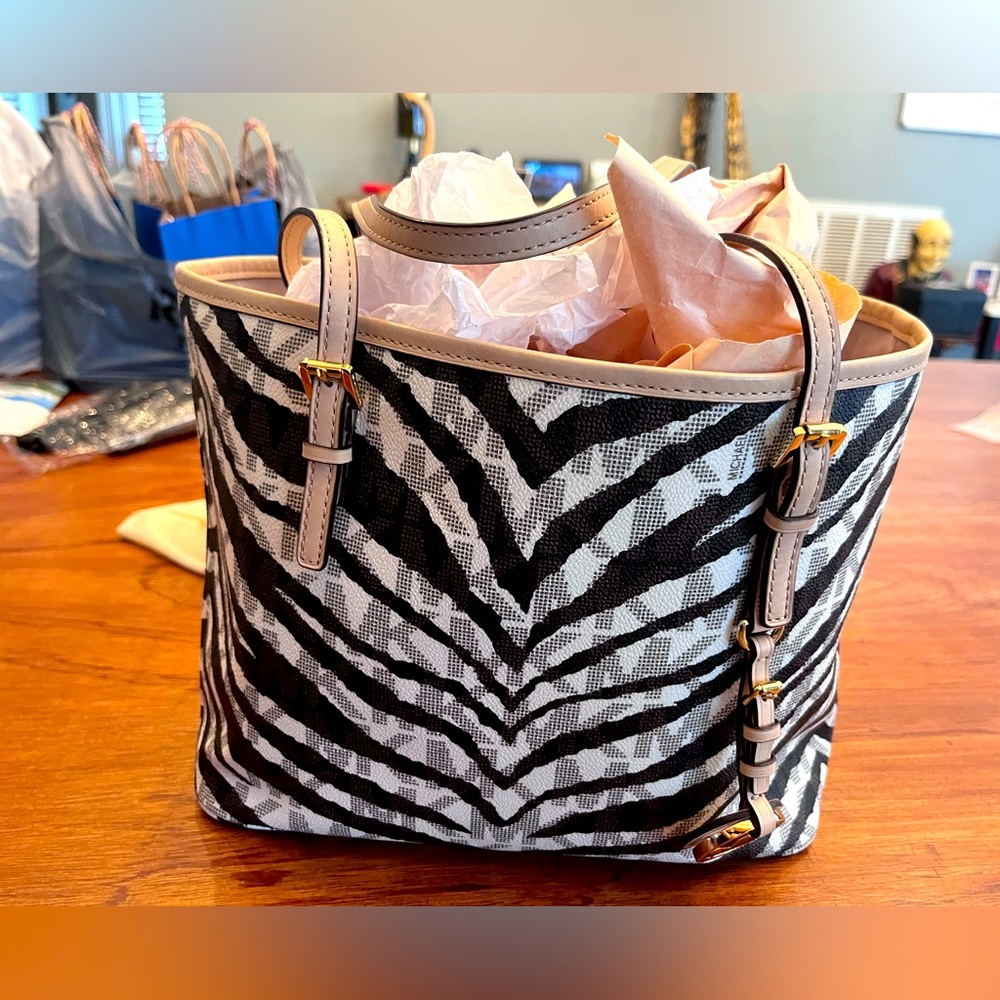 Michael Kors zebra striped handbag